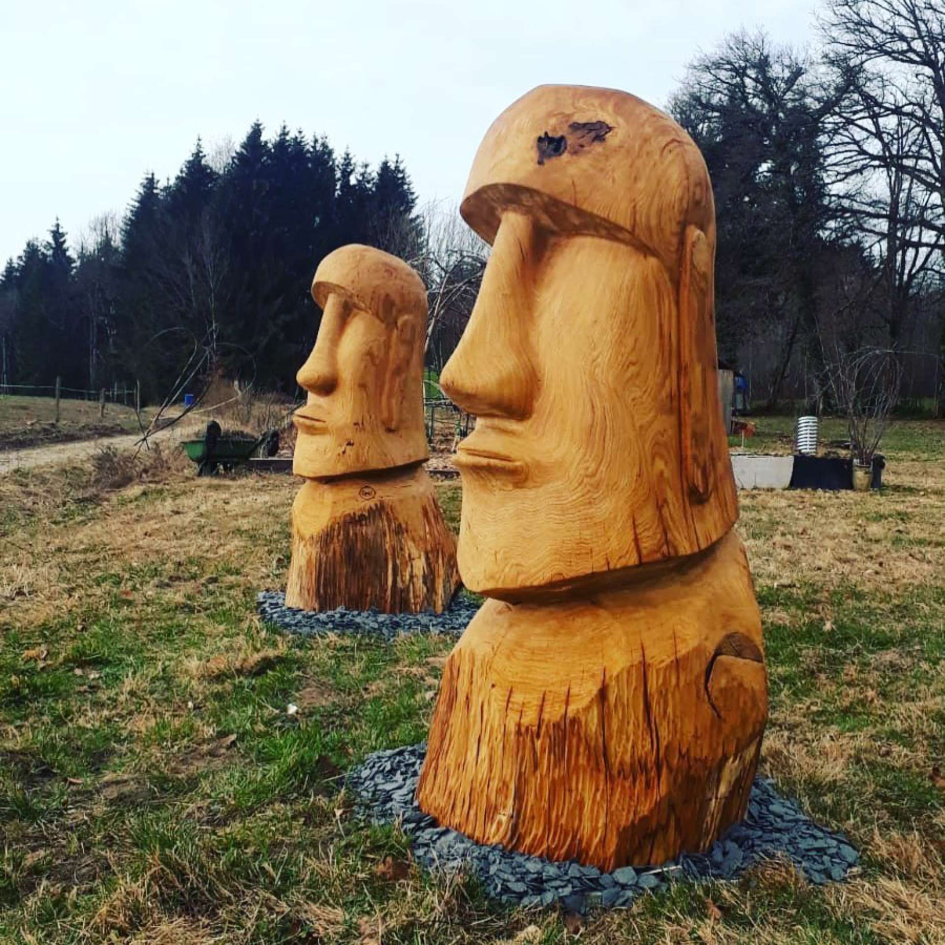 Sculpture Moai en bois Ile de Paques